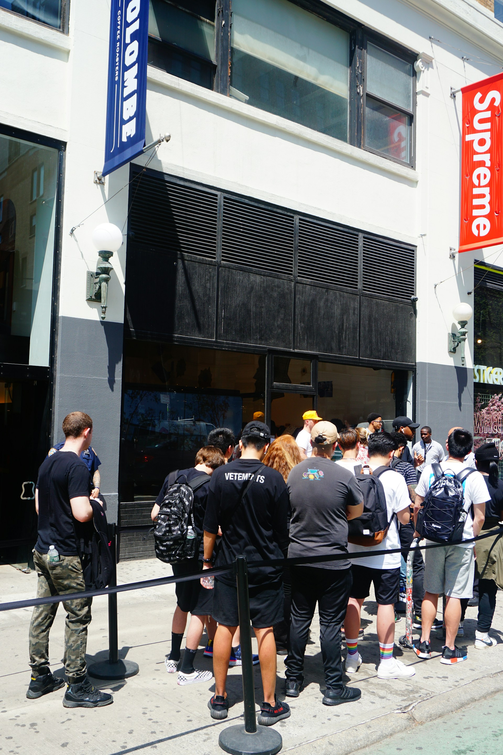 People lined up outside Supreme store